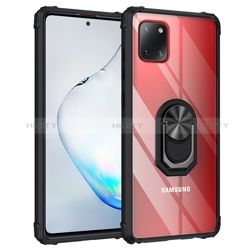 Funda Bumper Silicona y Plastico Mate Carcasa con Magnetico Anillo de dedo Soporte MQ2 para Samsung Galaxy A81