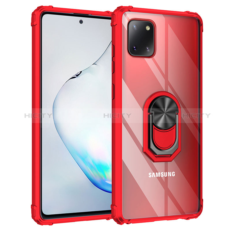 Funda Bumper Silicona y Plastico Mate Carcasa con Magnetico Anillo de dedo Soporte MQ2 para Samsung Galaxy A81