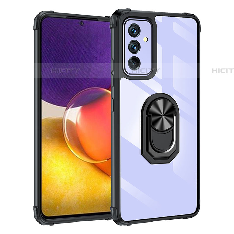 Funda Bumper Silicona y Plastico Mate Carcasa con Magnetico Anillo de dedo Soporte MQ2 para Samsung Galaxy A82 5G