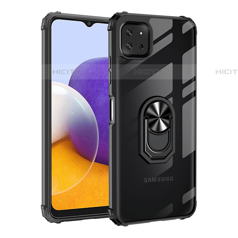 Funda Bumper Silicona y Plastico Mate Carcasa con Magnetico Anillo de dedo Soporte MQ2 para Samsung Galaxy F42 5G