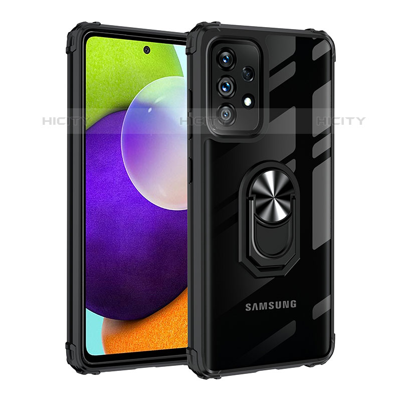 Funda Bumper Silicona y Plastico Mate Carcasa con Magnetico Anillo de dedo Soporte MQ2 para Samsung Galaxy M32 5G