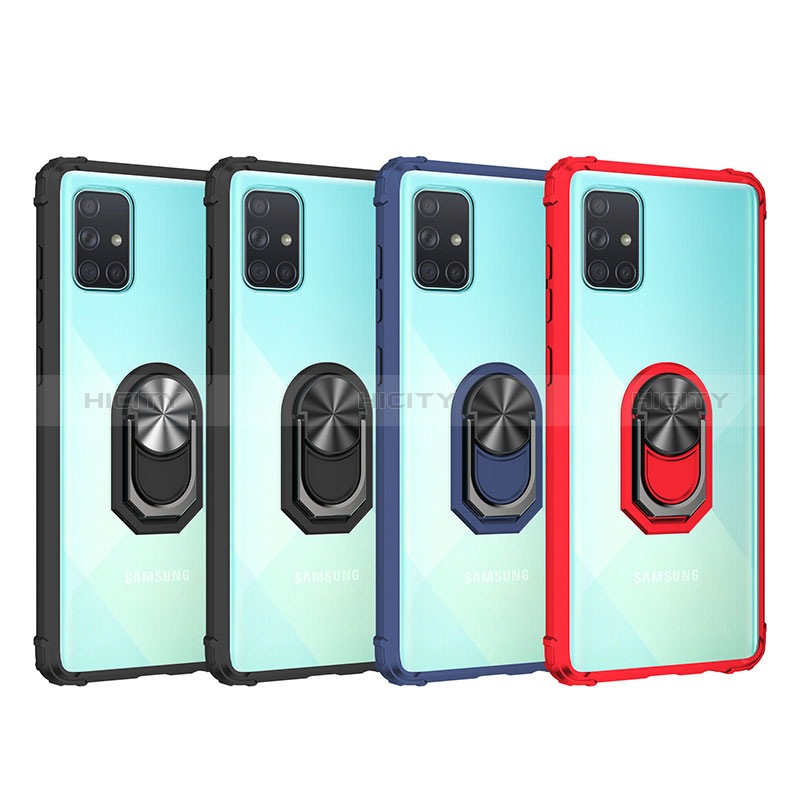 Funda Bumper Silicona y Plastico Mate Carcasa con Magnetico Anillo de dedo Soporte MQ2 para Samsung Galaxy M40S