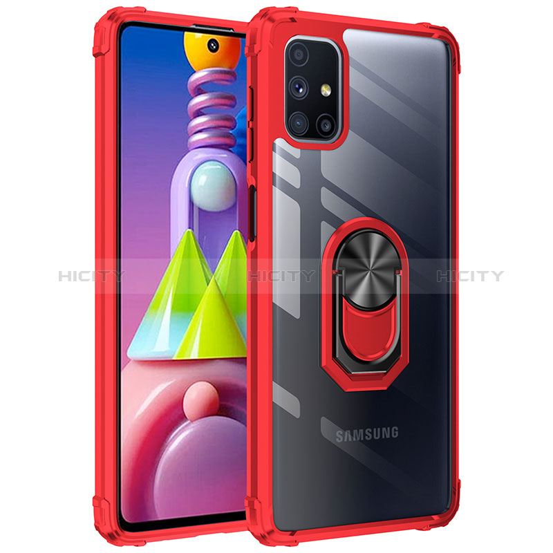 Funda Bumper Silicona y Plastico Mate Carcasa con Magnetico Anillo de dedo Soporte MQ2 para Samsung Galaxy M51