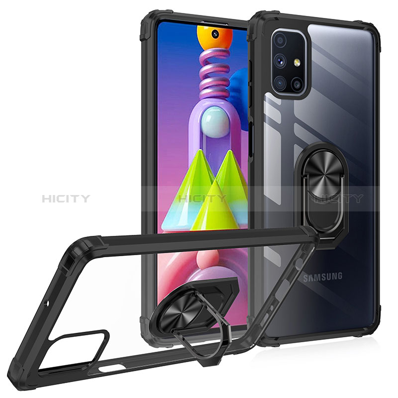 Funda Bumper Silicona y Plastico Mate Carcasa con Magnetico Anillo de dedo Soporte MQ2 para Samsung Galaxy M51