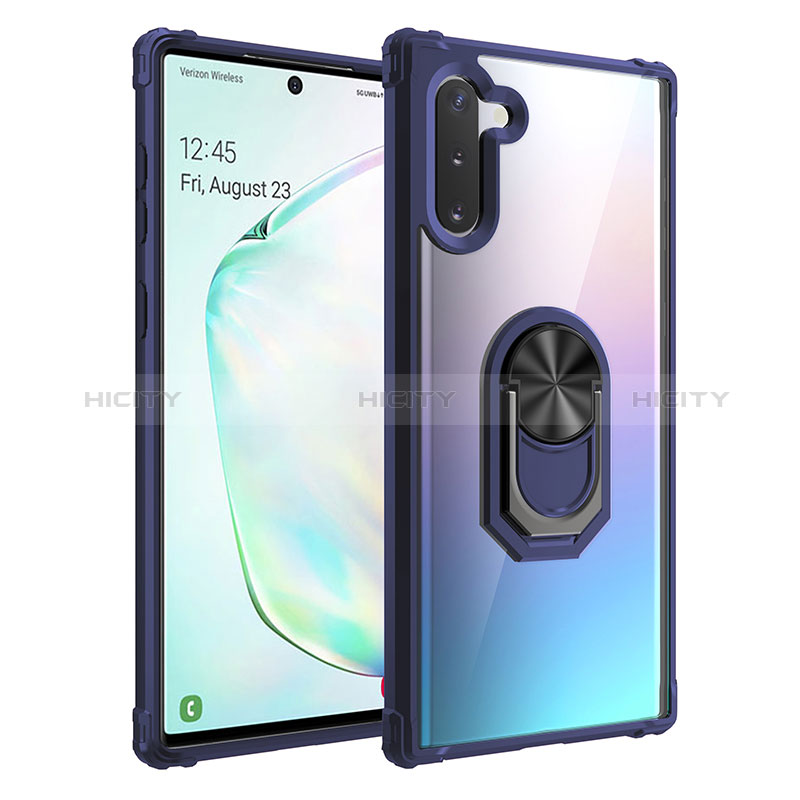 Funda Bumper Silicona y Plastico Mate Carcasa con Magnetico Anillo de dedo Soporte MQ2 para Samsung Galaxy Note 10 5G