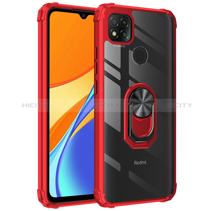 Funda Bumper Silicona y Plastico Mate Carcasa con Magnetico Anillo de dedo Soporte MQ2 para Xiaomi POCO C3