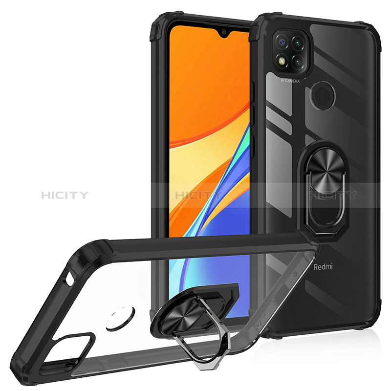 Funda Bumper Silicona y Plastico Mate Carcasa con Magnetico Anillo de dedo Soporte MQ2 para Xiaomi POCO C3