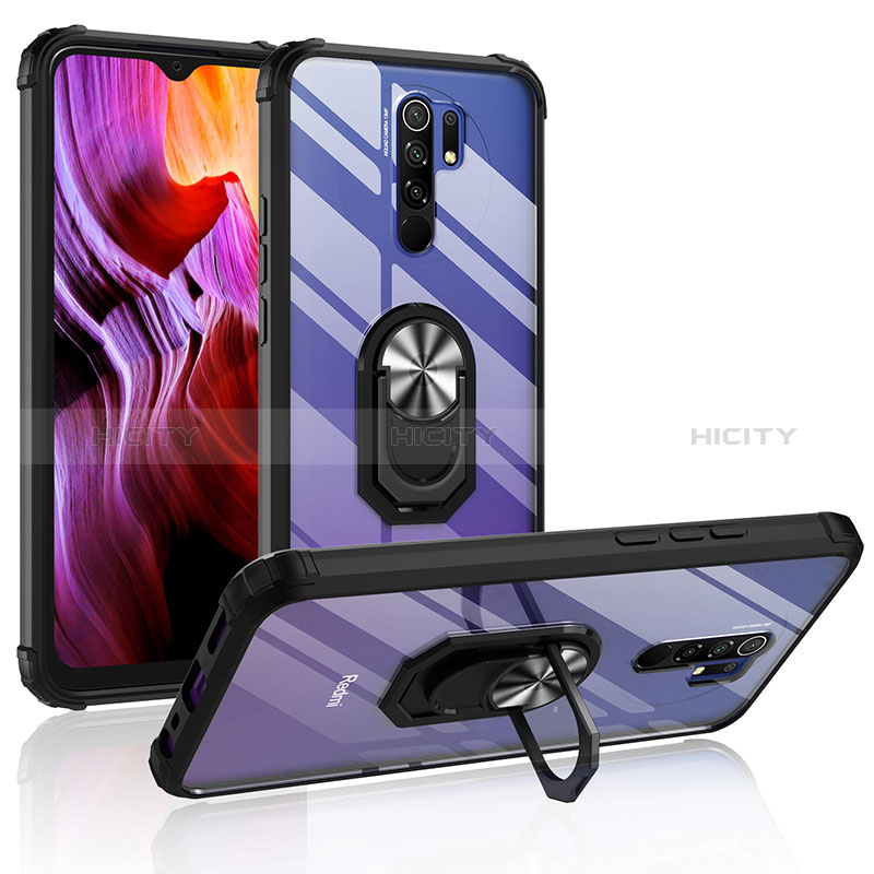 Funda Bumper Silicona y Plastico Mate Carcasa con Magnetico Anillo de dedo Soporte MQ2 para Xiaomi Poco M2