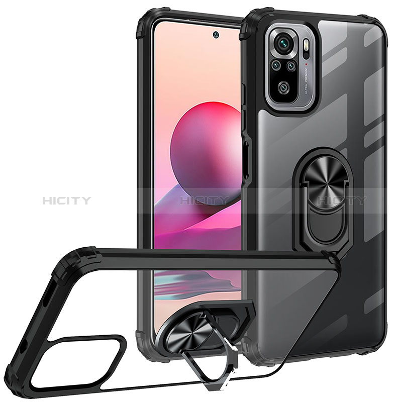 Funda Bumper Silicona y Plastico Mate Carcasa con Magnetico Anillo de dedo Soporte MQ2 para Xiaomi Redmi Note 11 SE India 4G