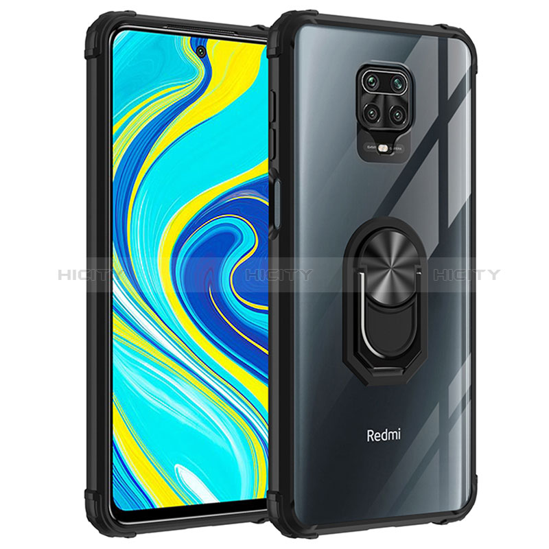 Funda Bumper Silicona y Plastico Mate Carcasa con Magnetico Anillo de dedo Soporte MQ2 para Xiaomi Redmi Note 9 Pro Max