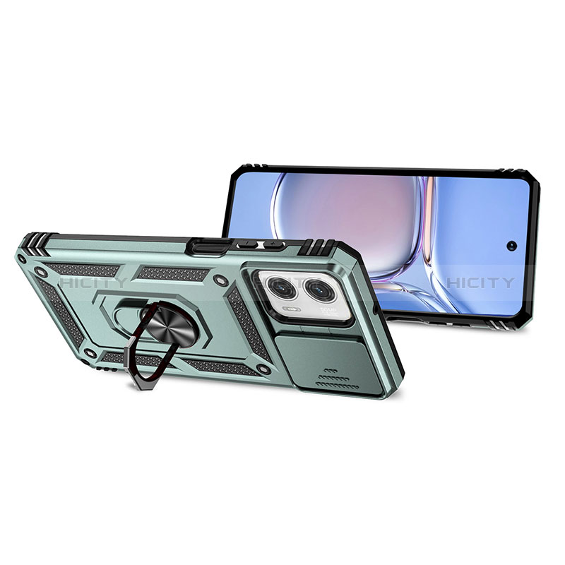 Funda Bumper Silicona y Plastico Mate Carcasa con Magnetico Anillo de dedo Soporte MQ3 para Motorola Moto G 5G (2023)