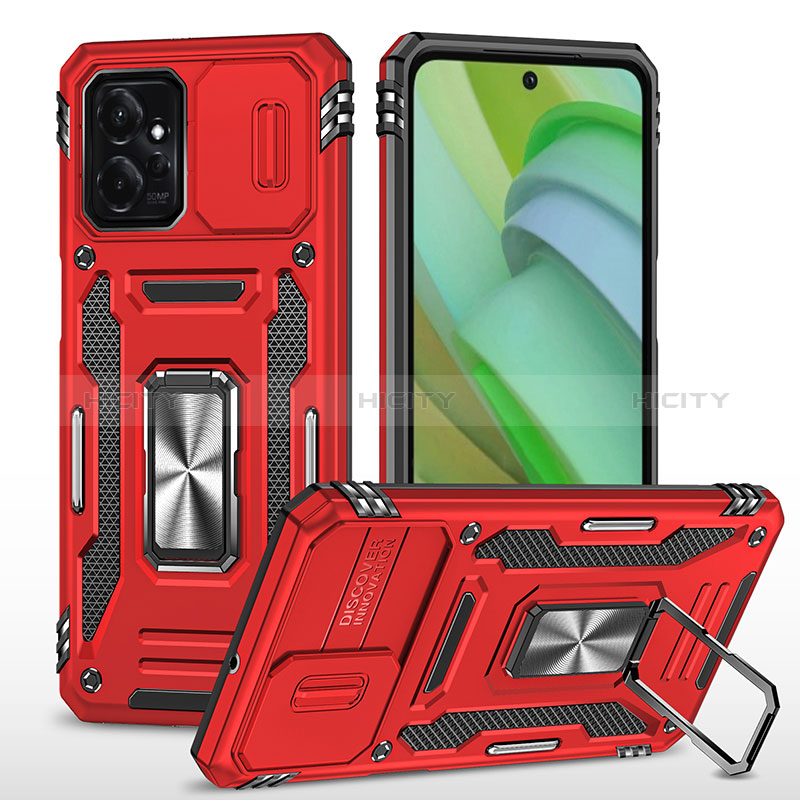 Funda Bumper Silicona y Plastico Mate Carcasa con Magnetico Anillo de dedo Soporte MQ3 para Motorola Moto G Power 5G (2023)