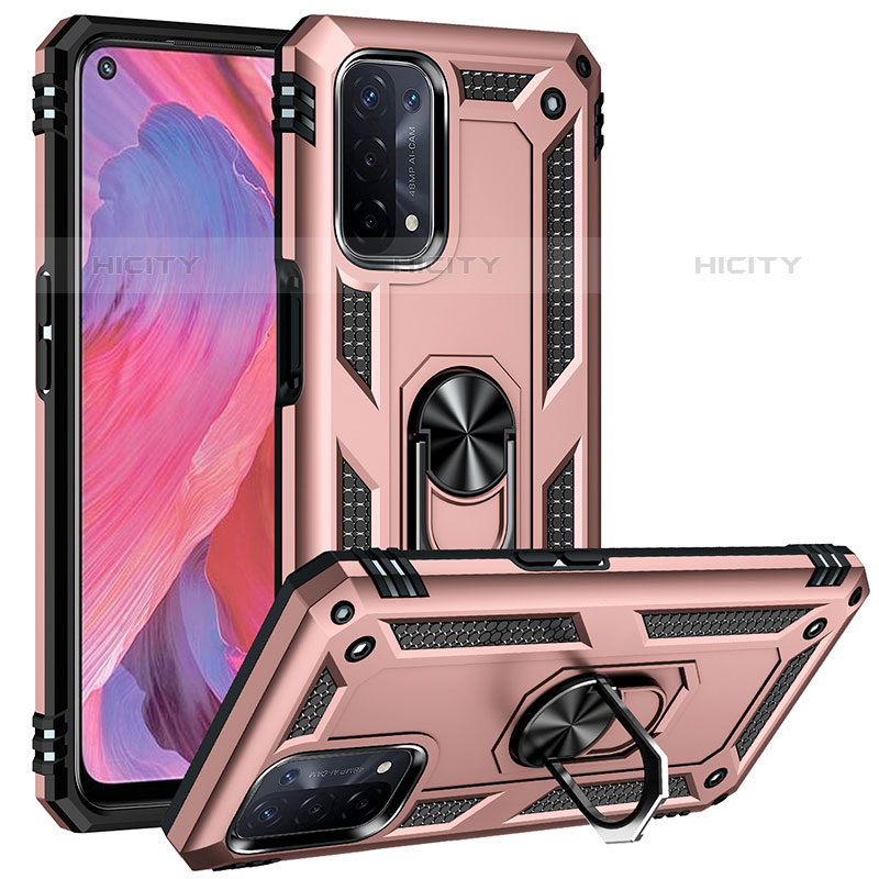 Funda Bumper Silicona y Plastico Mate Carcasa con Magnetico Anillo de dedo Soporte MQ3 para OnePlus Nord N200 5G