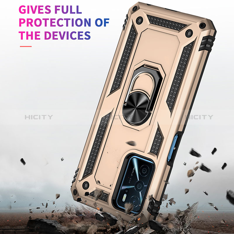 Funda Bumper Silicona y Plastico Mate Carcasa con Magnetico Anillo de dedo Soporte MQ3 para Oppo A16