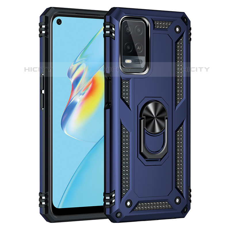 Funda Bumper Silicona y Plastico Mate Carcasa con Magnetico Anillo de dedo Soporte MQ3 para Oppo A54 4G