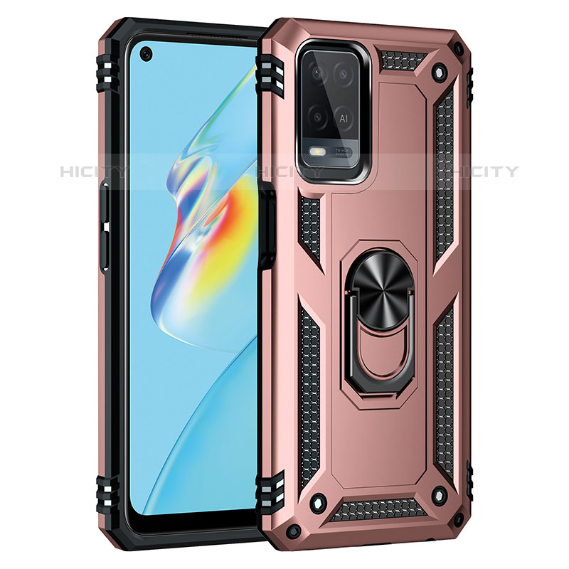 Funda Bumper Silicona y Plastico Mate Carcasa con Magnetico Anillo de dedo Soporte MQ3 para Oppo A54 4G