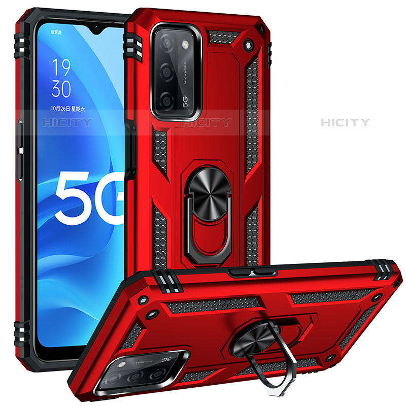 Funda Bumper Silicona y Plastico Mate Carcasa con Magnetico Anillo de dedo Soporte MQ3 para Oppo A55 5G