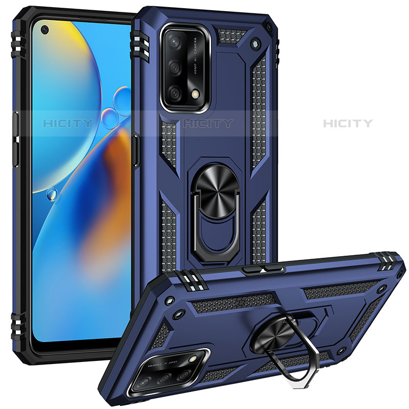 Funda Bumper Silicona y Plastico Mate Carcasa con Magnetico Anillo de dedo Soporte MQ3 para Oppo A74 4G