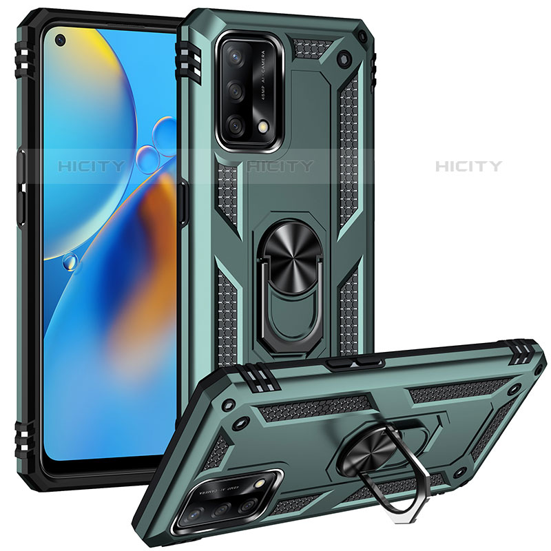 Funda Bumper Silicona y Plastico Mate Carcasa con Magnetico Anillo de dedo Soporte MQ3 para Oppo A74 4G