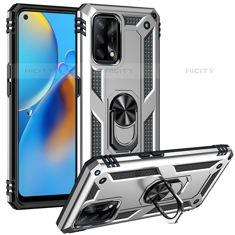 Funda Bumper Silicona y Plastico Mate Carcasa con Magnetico Anillo de dedo Soporte MQ3 para Oppo A74 4G