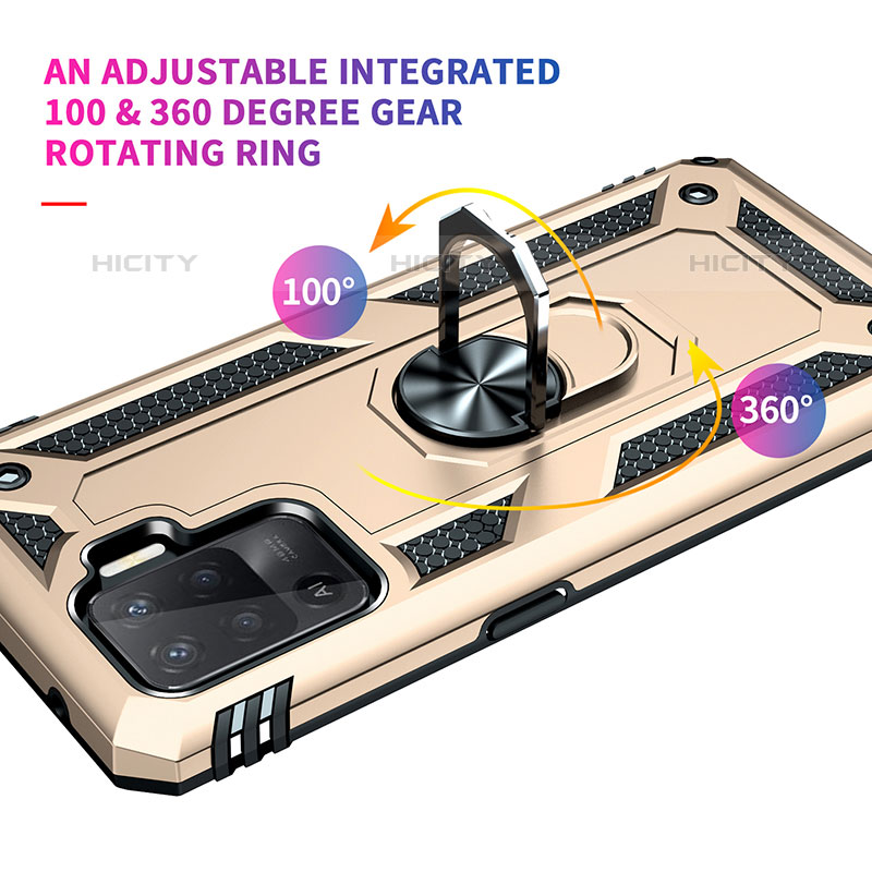 Funda Bumper Silicona y Plastico Mate Carcasa con Magnetico Anillo de dedo Soporte MQ3 para Oppo A94 4G