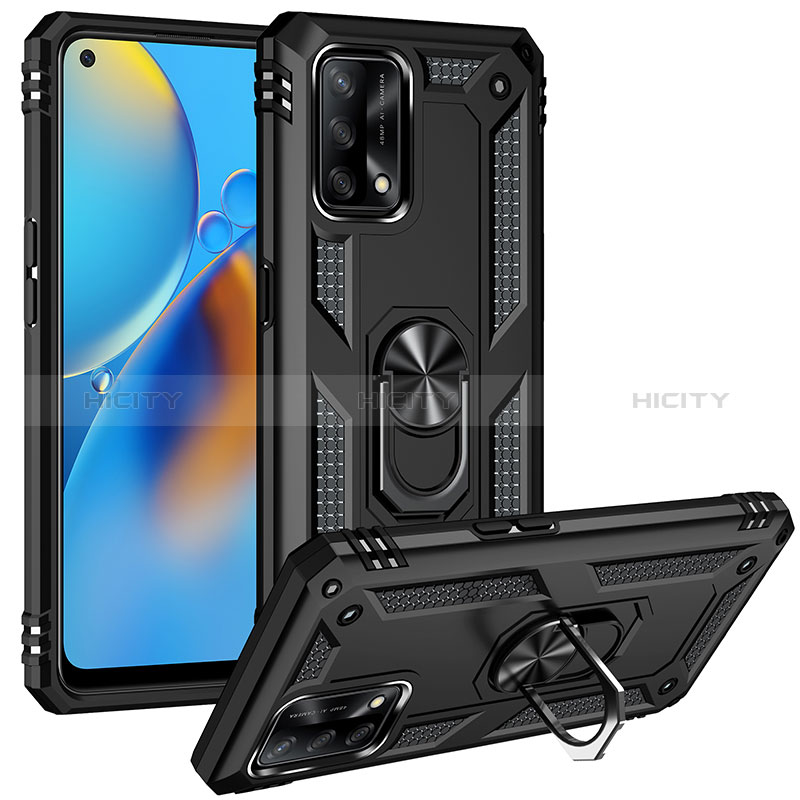 Funda Bumper Silicona y Plastico Mate Carcasa con Magnetico Anillo de dedo Soporte MQ3 para Oppo A95 4G