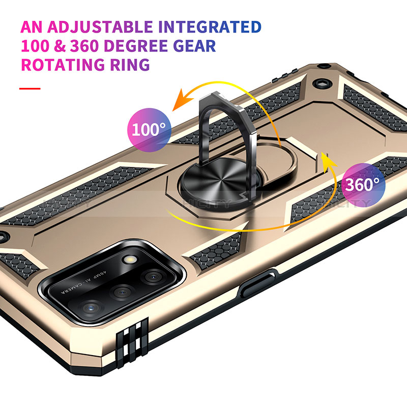 Funda Bumper Silicona y Plastico Mate Carcasa con Magnetico Anillo de dedo Soporte MQ3 para Oppo F19s