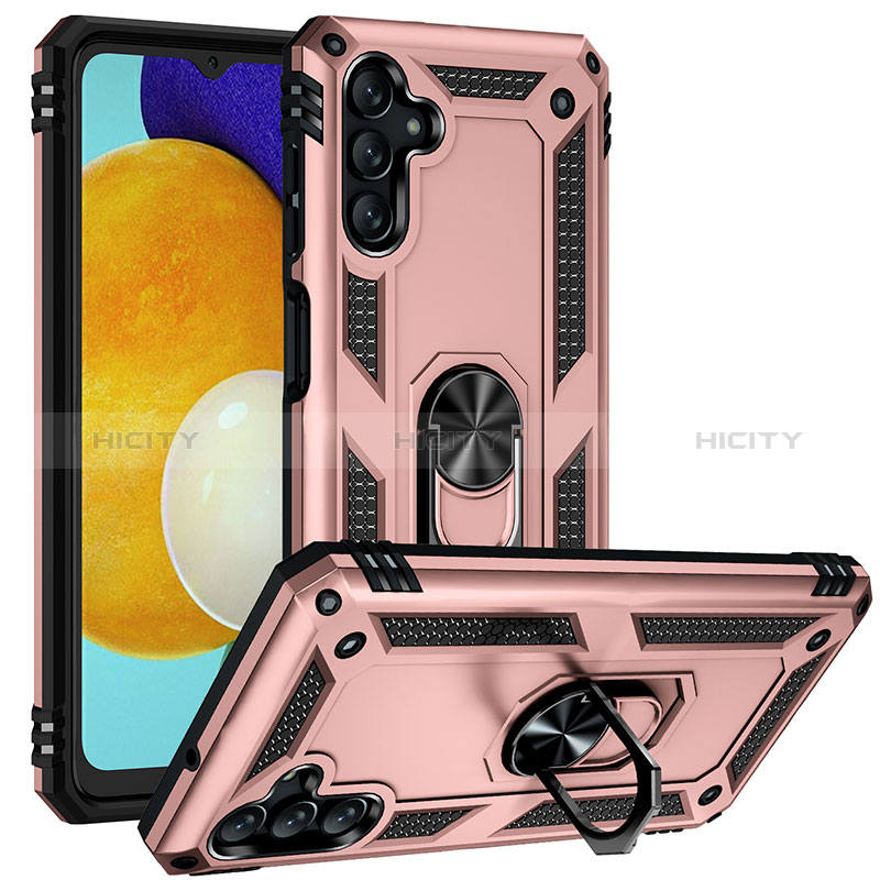 Funda Bumper Silicona y Plastico Mate Carcasa con Magnetico Anillo de dedo Soporte MQ3 para Samsung Galaxy A04s