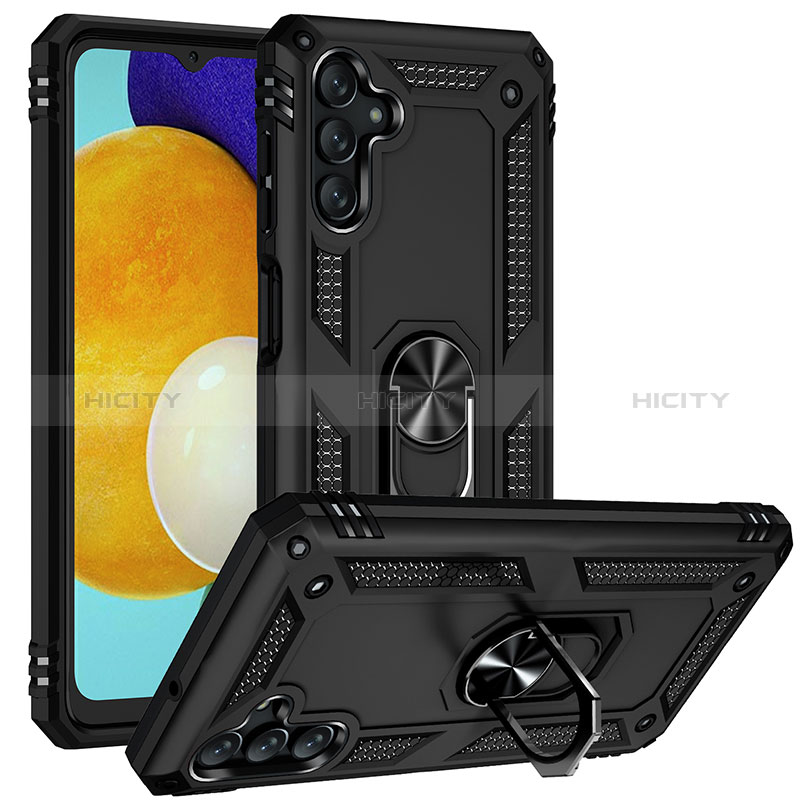 Funda Bumper Silicona y Plastico Mate Carcasa con Magnetico Anillo de dedo Soporte MQ3 para Samsung Galaxy A04s