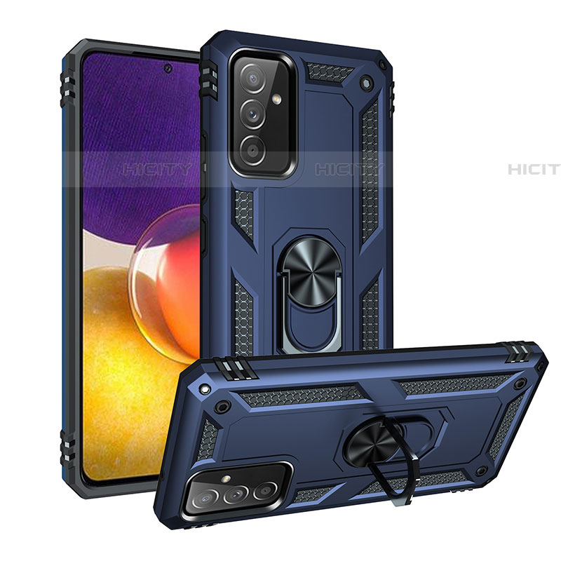 Funda Bumper Silicona y Plastico Mate Carcasa con Magnetico Anillo de dedo Soporte MQ3 para Samsung Galaxy A05s