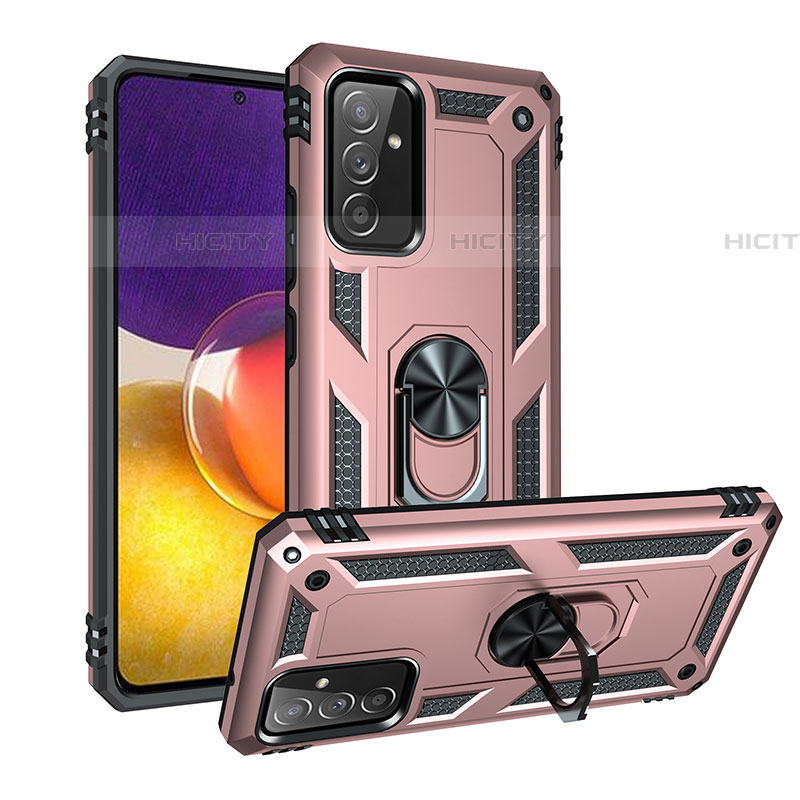 Funda Bumper Silicona y Plastico Mate Carcasa con Magnetico Anillo de dedo Soporte MQ3 para Samsung Galaxy A05s