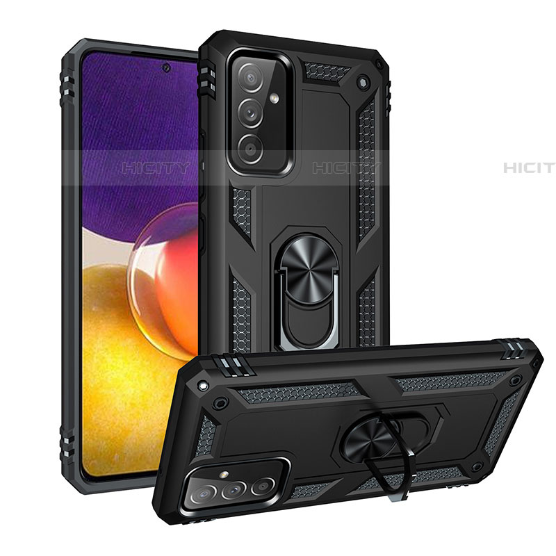 Funda Bumper Silicona y Plastico Mate Carcasa con Magnetico Anillo de dedo Soporte MQ3 para Samsung Galaxy A05s