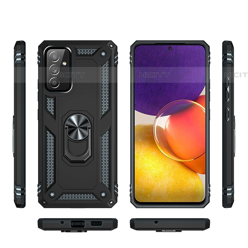 Funda Bumper Silicona y Plastico Mate Carcasa con Magnetico Anillo de dedo Soporte MQ3 para Samsung Galaxy A05s