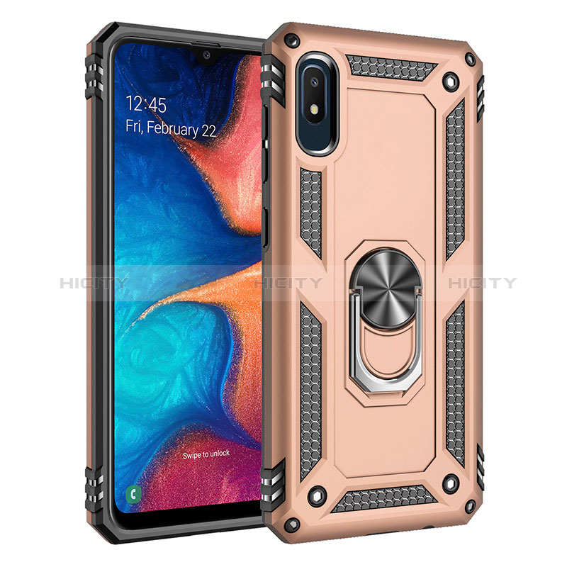 Funda Bumper Silicona y Plastico Mate Carcasa con Magnetico Anillo de dedo Soporte MQ3 para Samsung Galaxy A10e