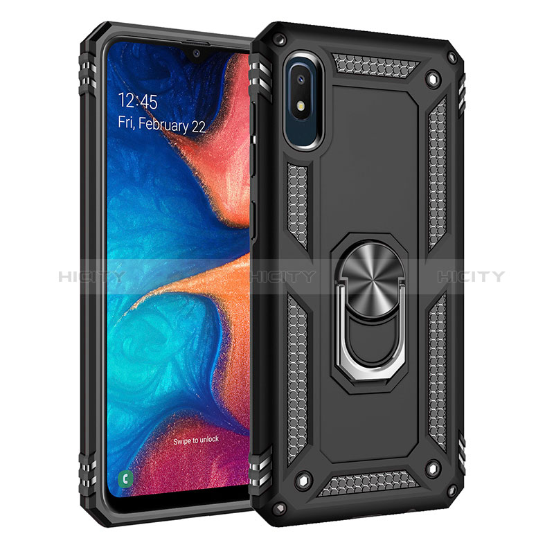 Funda Bumper Silicona y Plastico Mate Carcasa con Magnetico Anillo de dedo Soporte MQ3 para Samsung Galaxy A10e