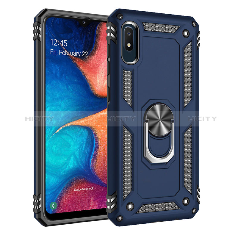 Funda Bumper Silicona y Plastico Mate Carcasa con Magnetico Anillo de dedo Soporte MQ3 para Samsung Galaxy A10e