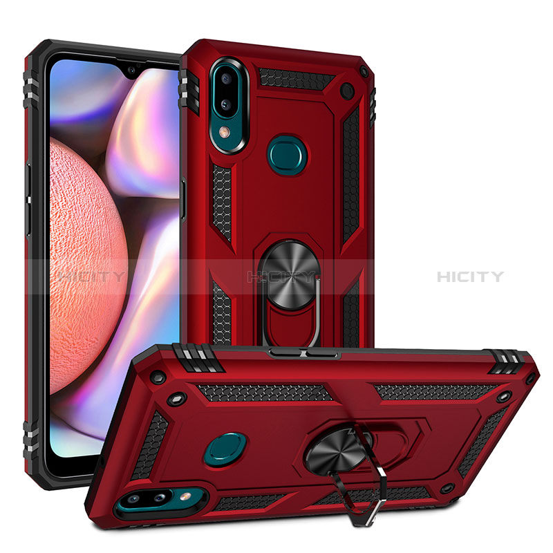 Funda Bumper Silicona y Plastico Mate Carcasa con Magnetico Anillo de dedo Soporte MQ3 para Samsung Galaxy A10s