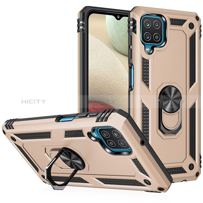 Funda Bumper Silicona y Plastico Mate Carcasa con Magnetico Anillo de dedo Soporte MQ3 para Samsung Galaxy A12 5G