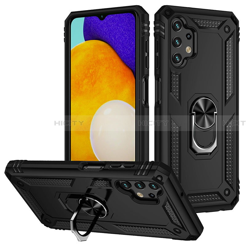 Funda Bumper Silicona y Plastico Mate Carcasa con Magnetico Anillo de dedo Soporte MQ3 para Samsung Galaxy A13 4G