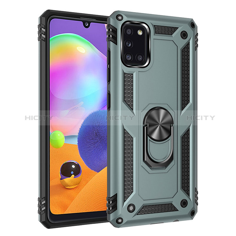 Funda Bumper Silicona y Plastico Mate Carcasa con Magnetico Anillo de dedo Soporte MQ3 para Samsung Galaxy A31