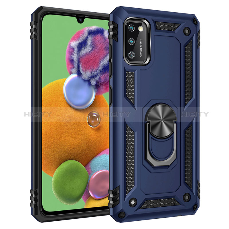 Funda Bumper Silicona y Plastico Mate Carcasa con Magnetico Anillo de dedo Soporte MQ3 para Samsung Galaxy A41