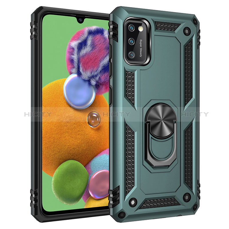 Funda Bumper Silicona y Plastico Mate Carcasa con Magnetico Anillo de dedo Soporte MQ3 para Samsung Galaxy A41