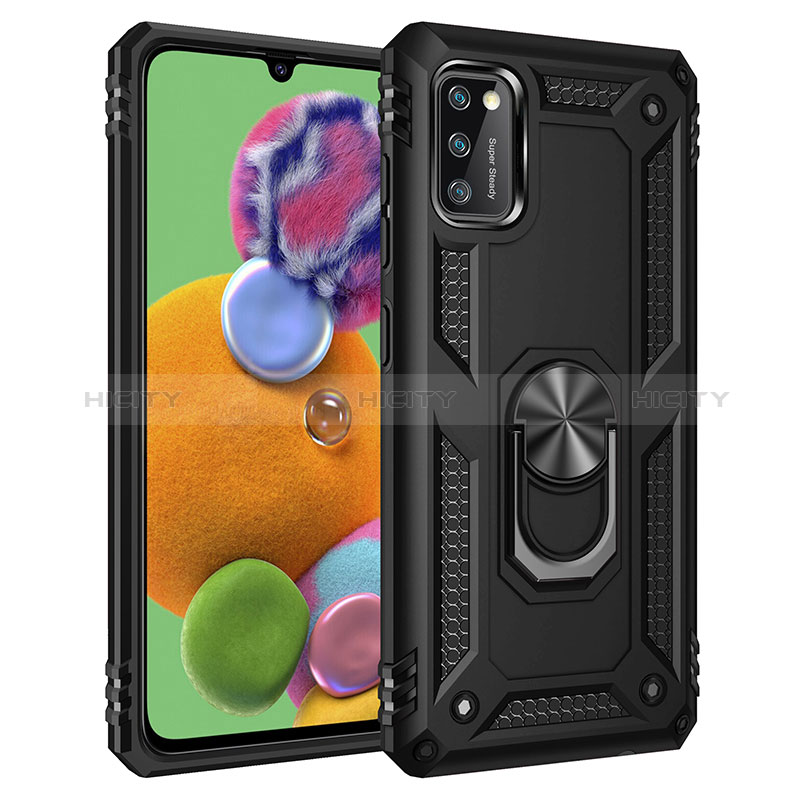 Funda Bumper Silicona y Plastico Mate Carcasa con Magnetico Anillo de dedo Soporte MQ3 para Samsung Galaxy A41