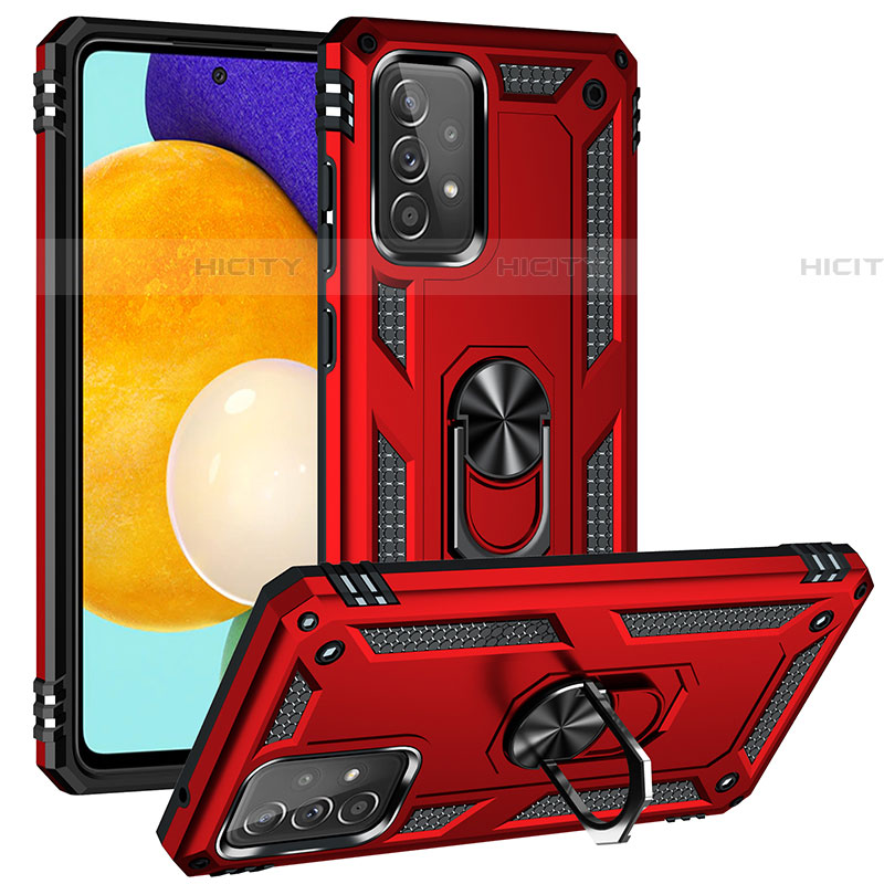 Funda Bumper Silicona y Plastico Mate Carcasa con Magnetico Anillo de dedo Soporte MQ3 para Samsung Galaxy A52 5G