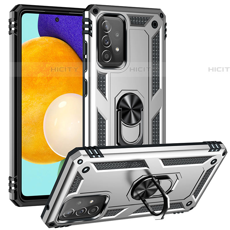 Funda Bumper Silicona y Plastico Mate Carcasa con Magnetico Anillo de dedo Soporte MQ3 para Samsung Galaxy A52 5G