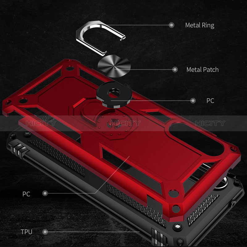 Funda Bumper Silicona y Plastico Mate Carcasa con Magnetico Anillo de dedo Soporte MQ3 para Samsung Galaxy A90 5G