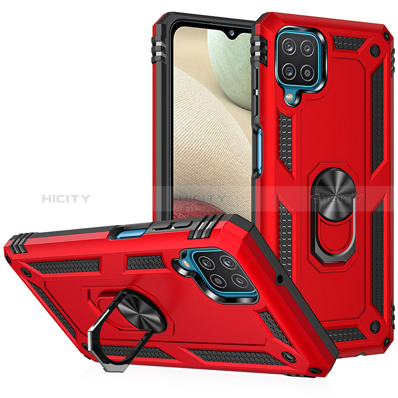 Funda Bumper Silicona y Plastico Mate Carcasa con Magnetico Anillo de dedo Soporte MQ3 para Samsung Galaxy M12