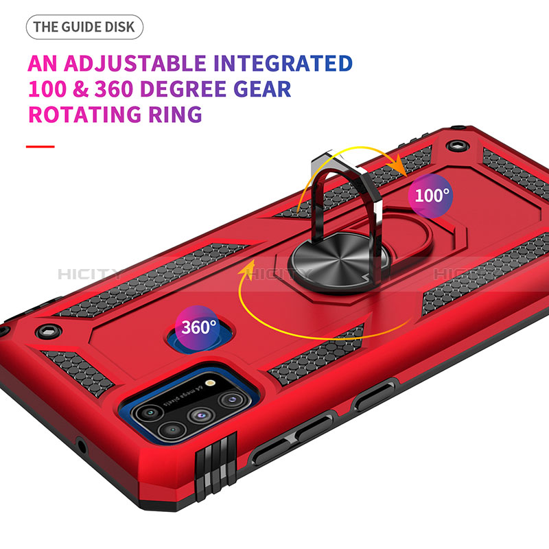 Funda Bumper Silicona y Plastico Mate Carcasa con Magnetico Anillo de dedo Soporte MQ3 para Samsung Galaxy M31