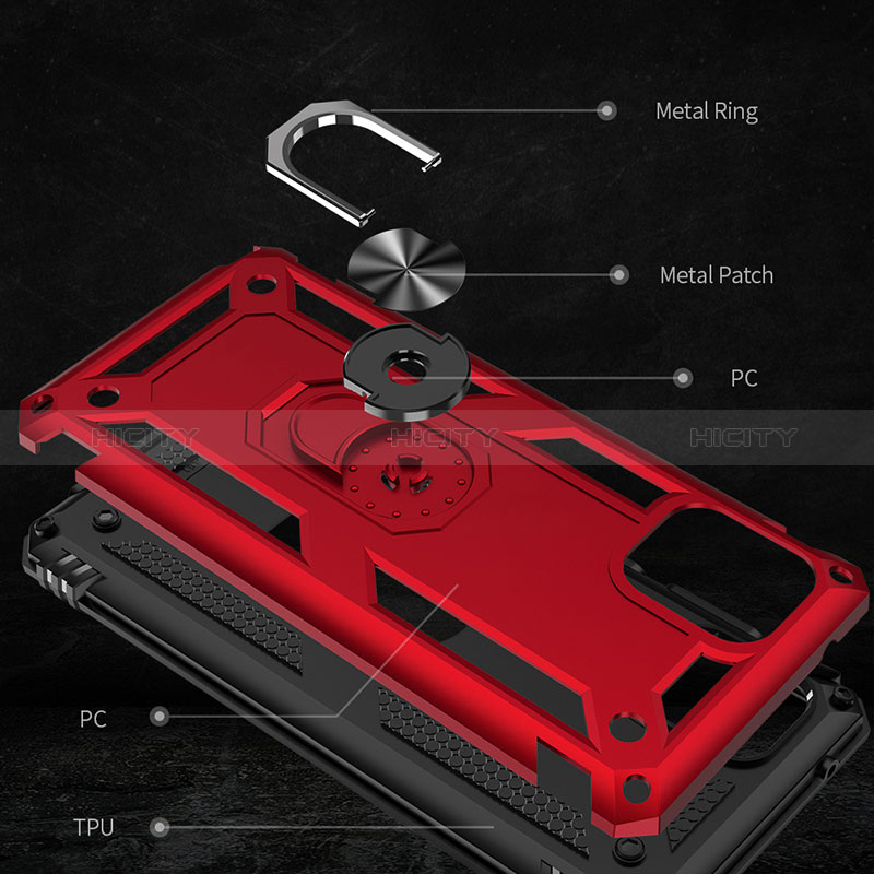 Funda Bumper Silicona y Plastico Mate Carcasa con Magnetico Anillo de dedo Soporte MQ3 para Samsung Galaxy M60s