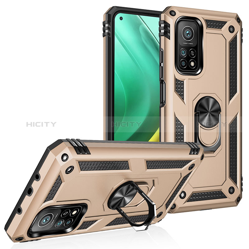 Funda Bumper Silicona y Plastico Mate Carcasa con Magnetico Anillo de dedo Soporte MQ3 para Xiaomi Mi 10T Pro 5G